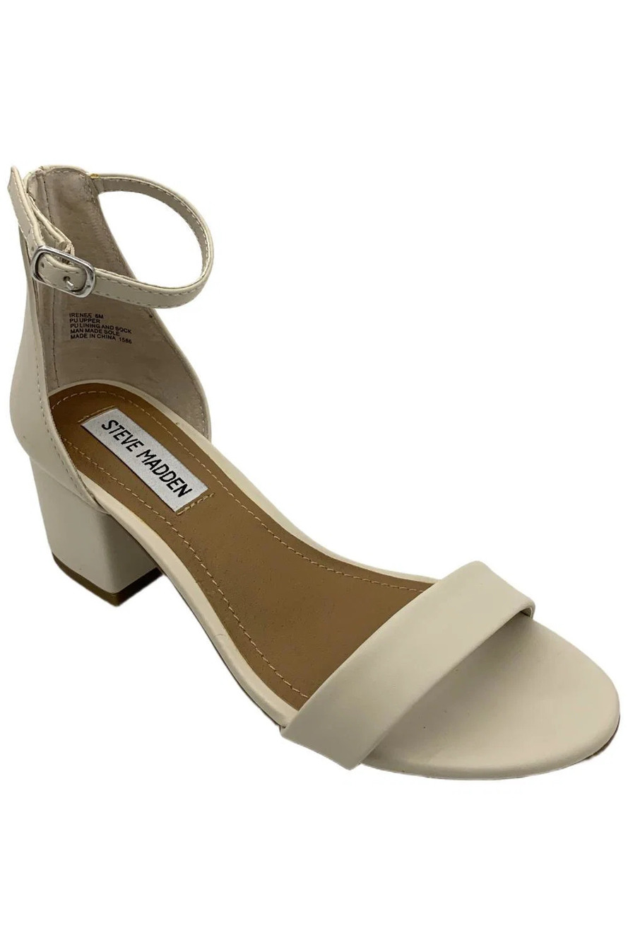 Steve Madden Women's Irenee Two-Piece Block Heel Sandals Bone - Medium